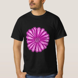 Camiseta Flor de Margarida Africana, Ilustração Realista