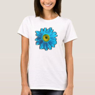 Camiseta Flor de margarida azul