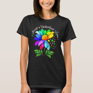 Camiseta Flor de Margarida Conscientização do Autismo Homen