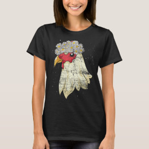 Camiseta Flor de Margarida Floral Animal de Fazenda   Galin