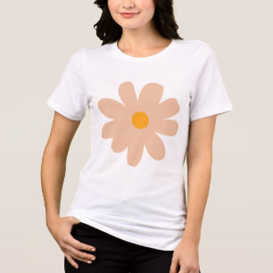 Camiseta Flor de Margarida Pastel Minimal – Estética Retro