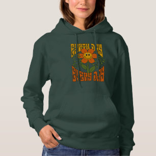 Camiseta Flor de margarida retrô sorridente dos anos 70