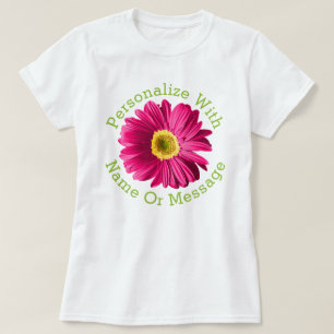 Camiseta Flor de Margarida Rosa Fuchsia