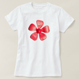 Camiseta Flor de margarida rosa-pia-pink-MOD de 60 anos - M