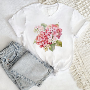 Camiseta Flor de na moda moderna de Watercolor Hydrangea