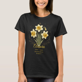 Camiseta Flor de Nascimento Personalizada de Março Daffodil