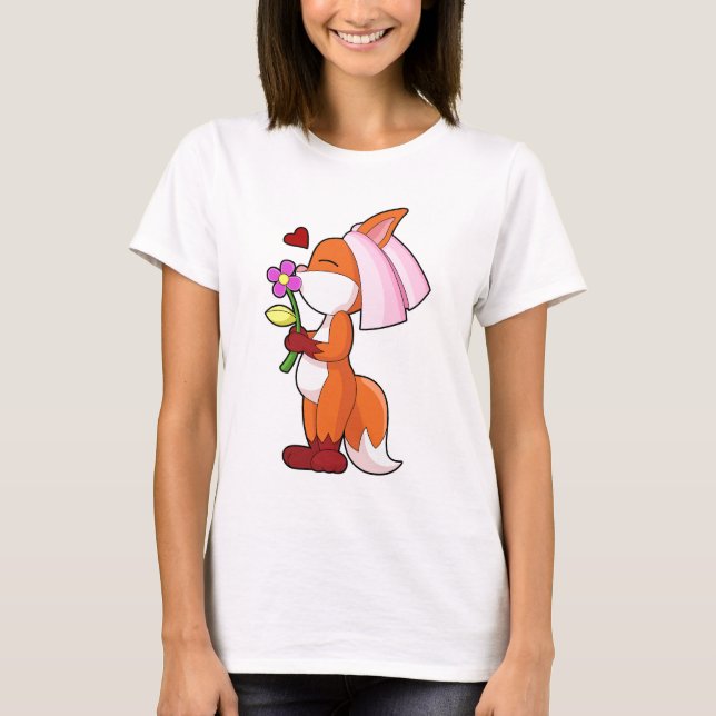 Camiseta Flor de Noiva de Raposa Casamento (Frente)