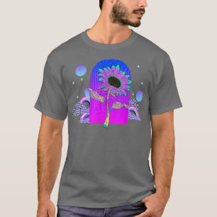 Camiseta Flor de onda sintética Blossom 90s Vaporwave Fluxo