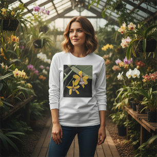 Camiseta Flor de Orquídea Amarela Botânica Tropical