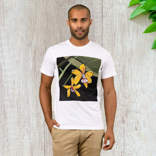 Camiseta Flor de Orquídea Amarela Botânica Tropical