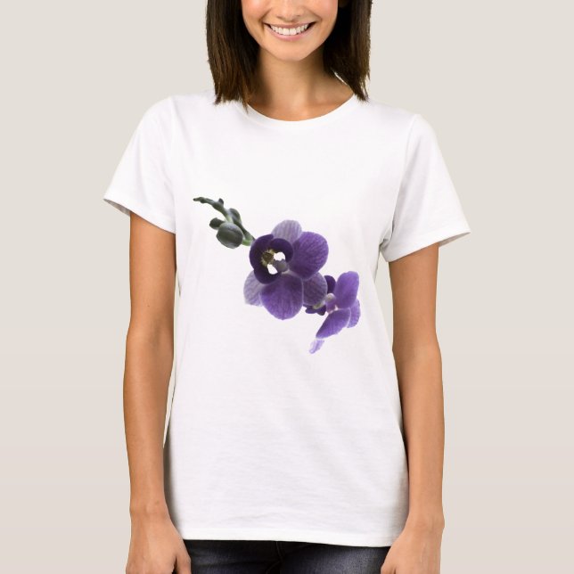 Camiseta Flor de orquídea roxa (Frente)