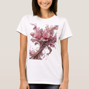 CAMISETA FLOR DE OURO COM DIAMANTES E CRISTAIS