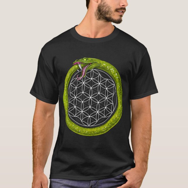 Camiseta Flor de Ouroboros da Vida (Frente)