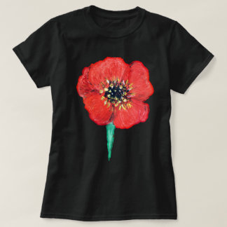 Camiseta Flor de papoila vermelha