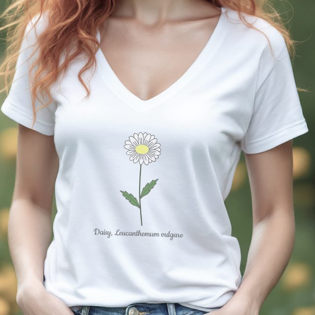 Camiseta Flor de Pastel de Margarida Botânica (Botanical Daisy Pastel Flower T-Shirt)
