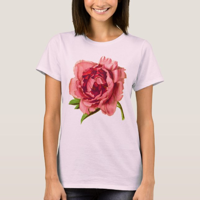 Camiseta Flor-de-Peonia Rosa-Rosa-Grande (Frente)