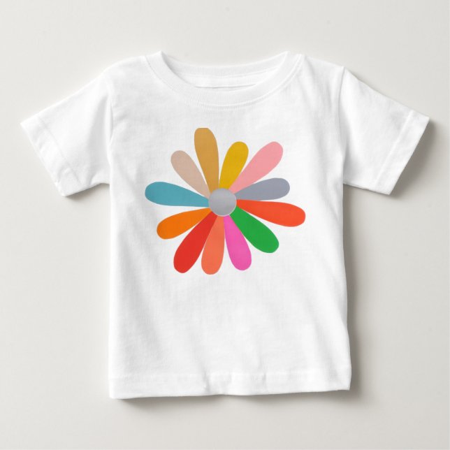 Camiseta Flor de Pétala Colorida (Frente)