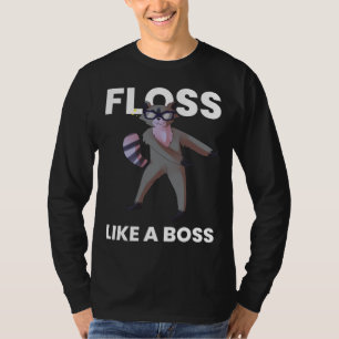 Camiseta Flor De Raccoon Como Um Chefe Que Foga A Dança Eng