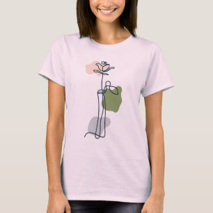 Camiseta Flor de Rosa Abstrata
