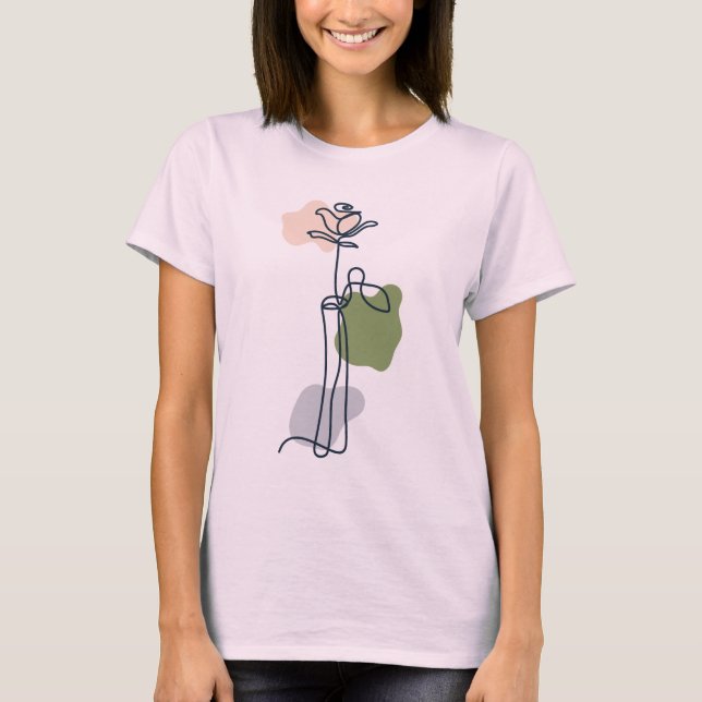 Camiseta Flor de Rosa Abstrata (Frente)
