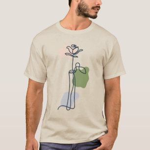 Camiseta Flor de Rosa Abstrata