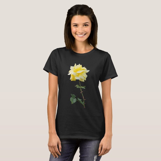 Camiseta Flor de rosa amarela (Frente Completa)