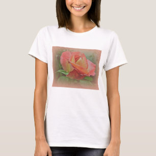 Camiseta Flor de Rosa de pêssego