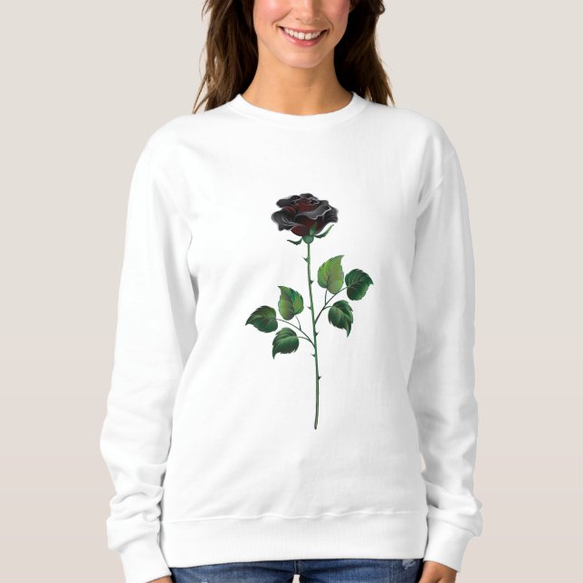 Camiseta Flor de rosa preta (Frente)