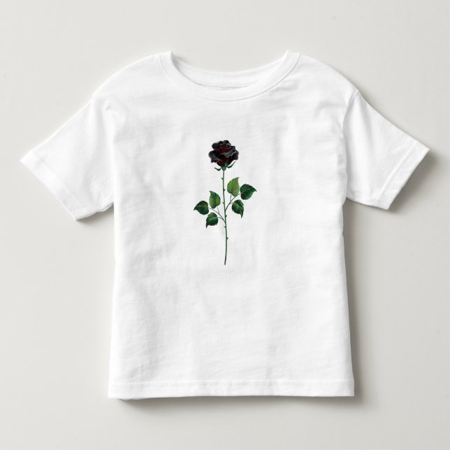 Camiseta Flor de rosa preta (Frente)