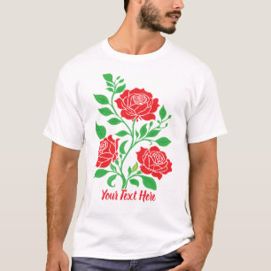Camiseta Flor de Rosa Romântica – Obra de Arte Floral Atemp