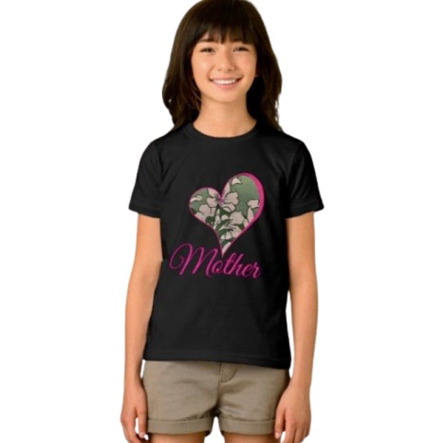 Camiseta Flor de Rosa Verde (Cute and comfy kids’ tee for Mother’s Day—perfect for celebrating Mom with big smiles)