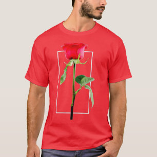 Camiseta Flor de rosa vermelha (2)