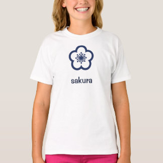 Camiseta Flor de Sakura Azul Marinho