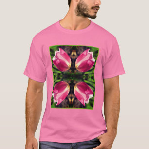 Camiseta Flor De Tulipa Rosa No Abstrato De Luz Solar
