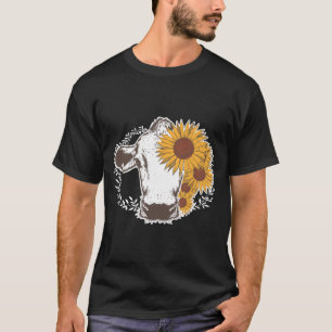 Camiseta Flor De Vaca Girassol Engraçada Vintage Farmage F