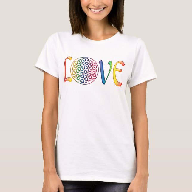 Camiseta Flor de Vida / Blume des Lebens - AMOR (Frente)