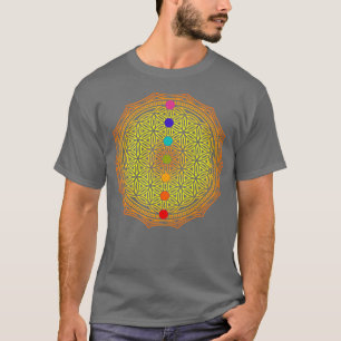 Camiseta Flor de vida em laranja