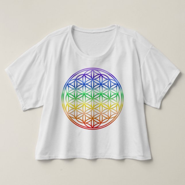 Camiseta Flor de Vida Fluido Superior (Frente do Design)