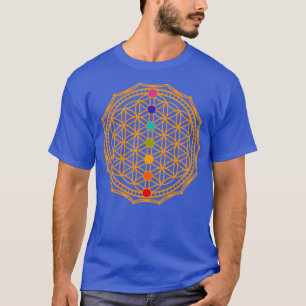 Camiseta Flor de vida laranja 2