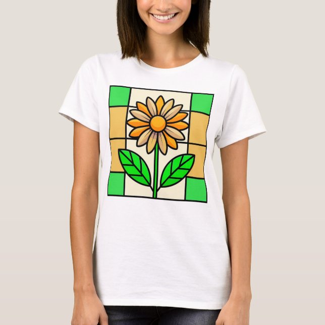 Camiseta Flor de vidro contida (Frente)