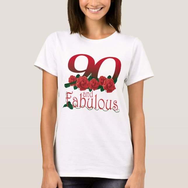 Camiseta flor do aniversário do 90 (Frente)