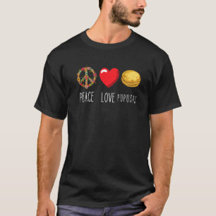 Camiseta Flor do Coração de Paz de Pupusas El Salvadoriano