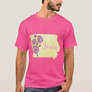 Camiseta Flor do Estado de Iowa Rosas Selvagens Super Dimen