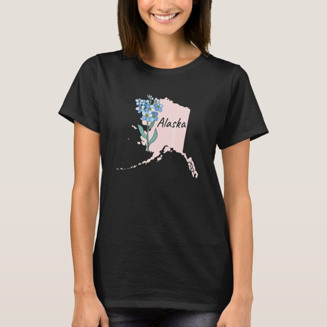 Camiseta Flor Do Estado Do Alasca Esquece-Me Que Não (Frente)