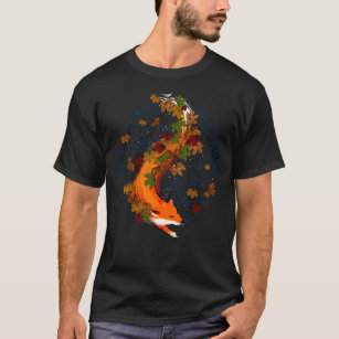 Camiseta Flor do Fox da aguarela do animal do espírito da