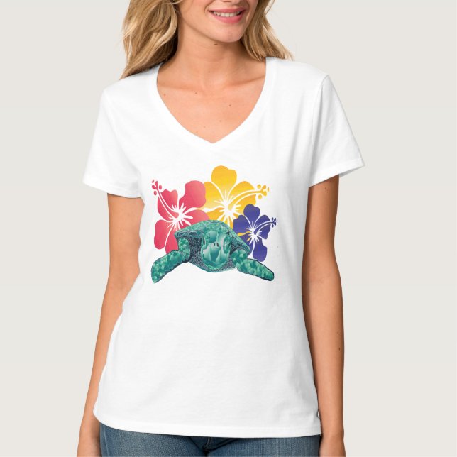 Camiseta Flor do hibiscus de Havaí (Frente)