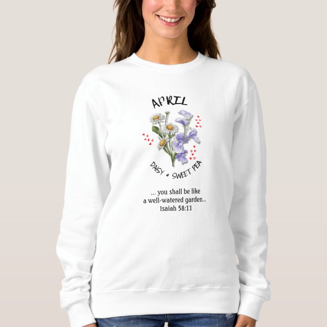 Camiseta Flor do Mês de Nascimento ABRIL Cristã (Frente)
