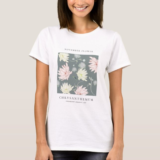 Camiseta Flor do Mês de Nascimento de Novembro (Frente)