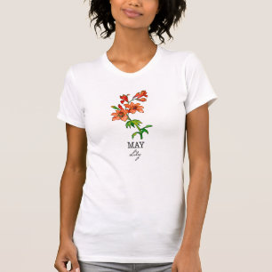 Camiseta Flor do Mês de Nascimento Maio Lírio