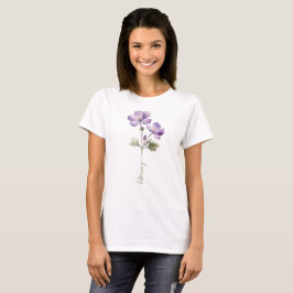 Camiseta Flor do Mês de Nascimento Violeta de fevereiro